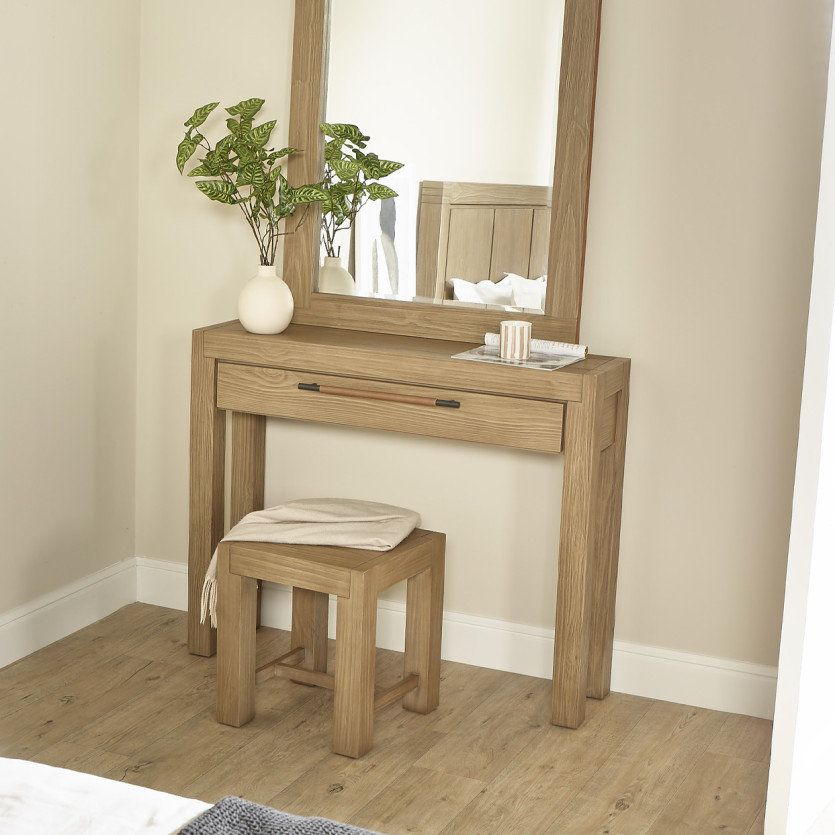 MEGÈVE – Coiffeuse style contemporain en bois, 1 tiroir, bois certifié FSC®