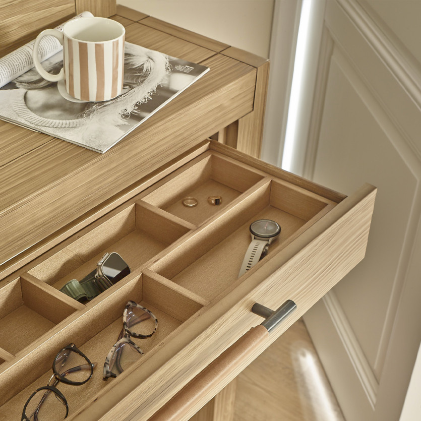 MEGÈVE – Coiffeuse style contemporain en bois, 1 tiroir, bois certifié FSC®