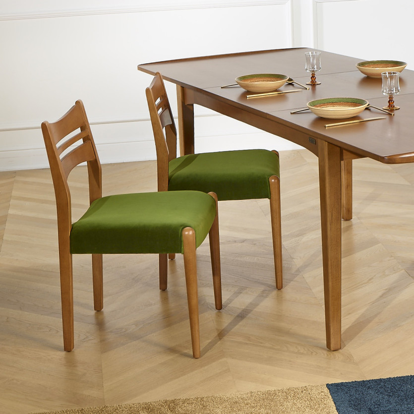 LIAM – Lot de 2 chaises salle à manger style scandinave en bois massif, bois certifié FSC®