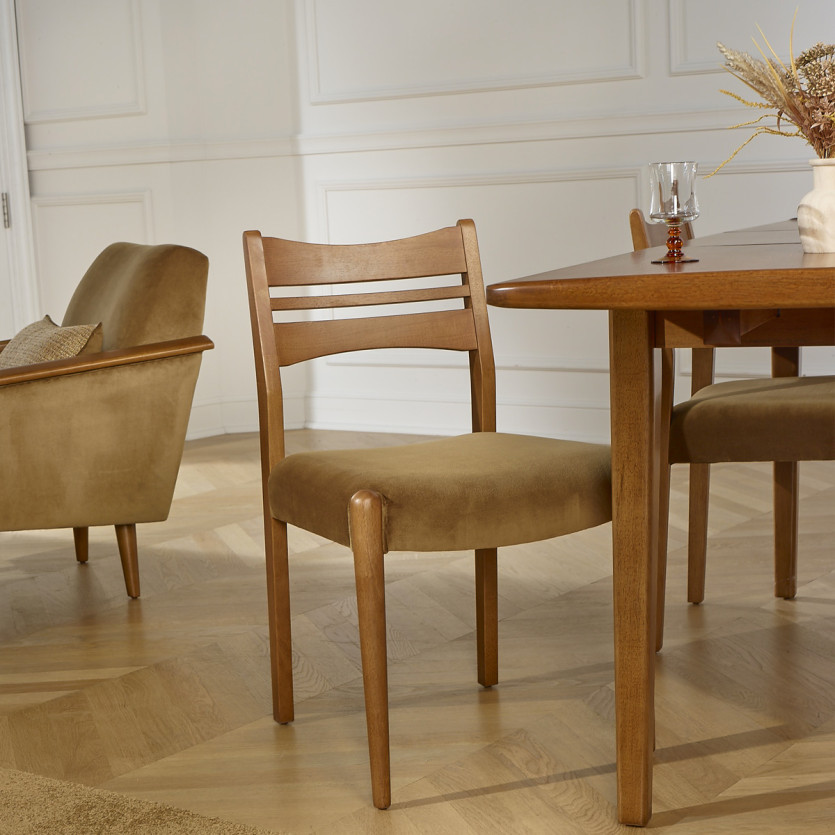 LIAM – Lot de 2 chaises salle à manger style scandinave en bois massif, bois certifié FSC®