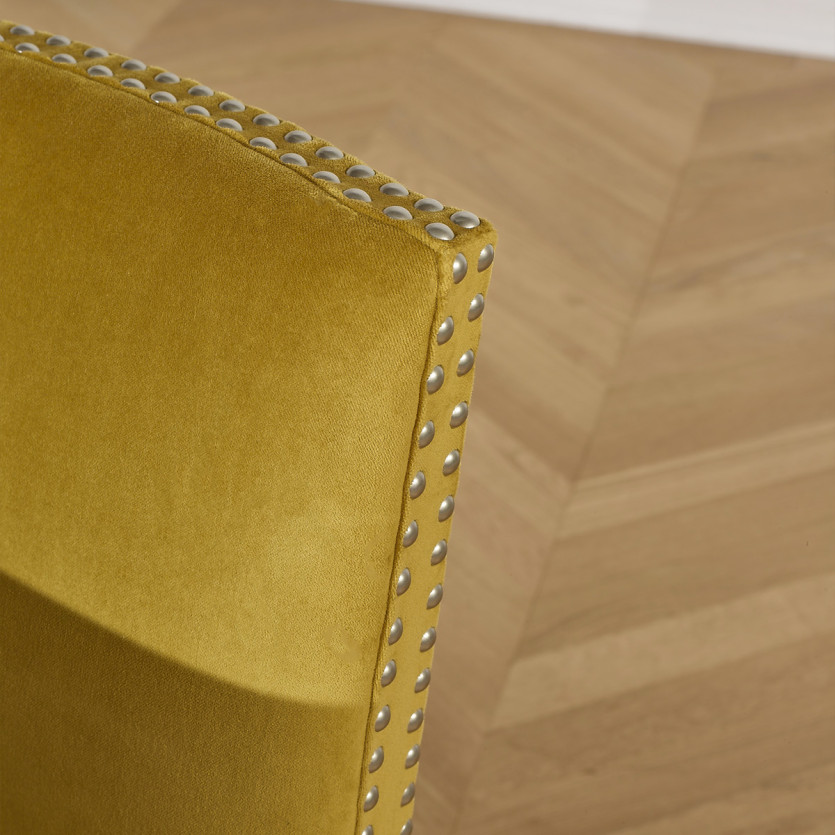 KENZA - Esszimmerstühle aus Baumwollsamt und Massivholz, 2er-Set