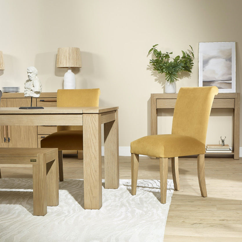 Mesa de jantar extensível MEGÈVE - Estilo contemporâneo em carvalho, 1 extensão, 8/10 lugares, madeira certificada FSC®