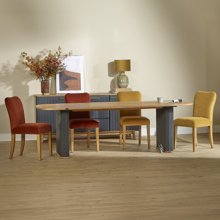 JOËL - Table à manger contemporaine en chêne, 6 à 8 personnes, bois certifié FSC®