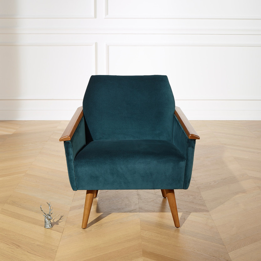 Fauteuil SANDER - Style scandinave en bois massif, bois certifié FSC®, 1 personne
