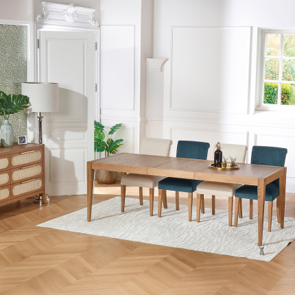 MONTANA - Table à manger extensible style moderne en chêne, 10 convives