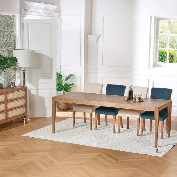 MONTANA - Table à manger extensible style moderne en chêne, 10 convives
