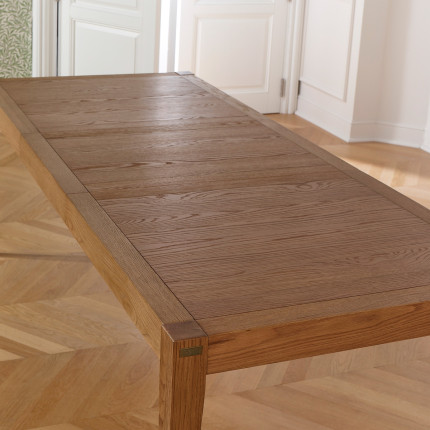 MONTANA - Table à manger extensible style moderne en chêne, 10 convives