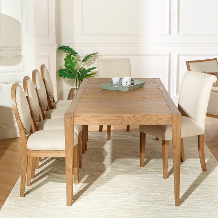 MONTANA - Table à manger extensible style moderne en chêne, 10 convives