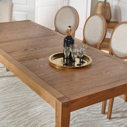 MONTANA - Table à manger extensible style moderne en chêne, 10 convives