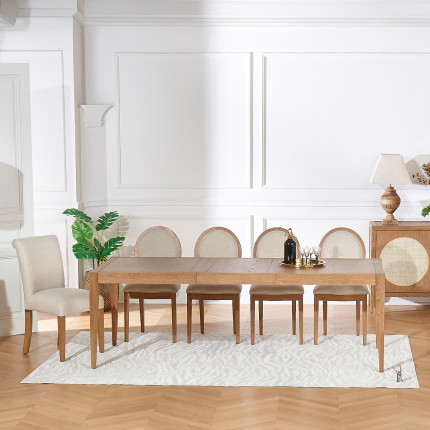 MONTANA - Table à manger extensible style moderne en chêne, 10 convives