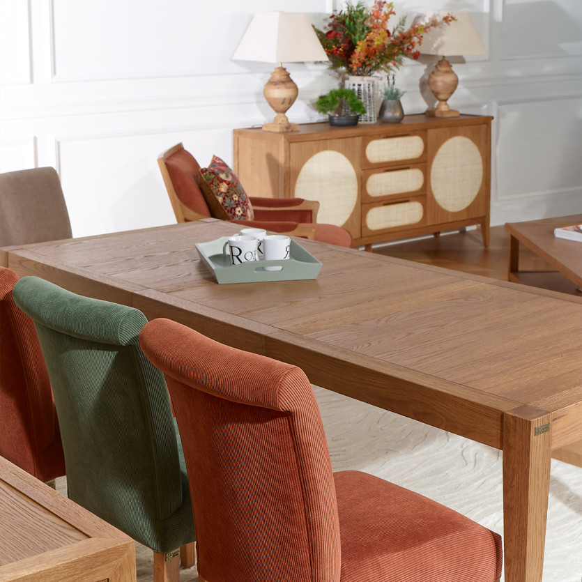 ALBA – Modern chairs in solid rubberwood and velvet, FSC® certified wood