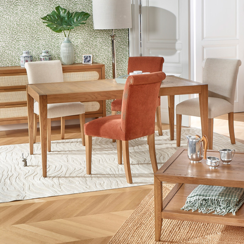 ALBA – Modern chairs in solid rubberwood and velvet, FSC® certified wood