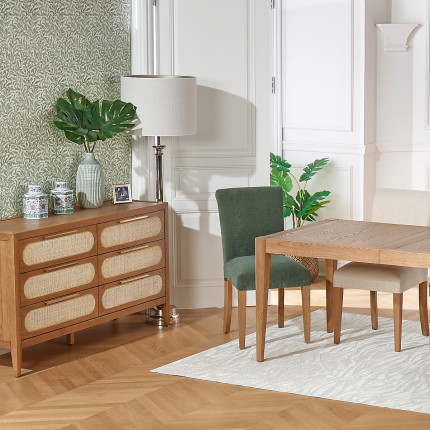 ALBA – Sedie moderne in legno massello di hevea e velluto, legno certificato FSC®