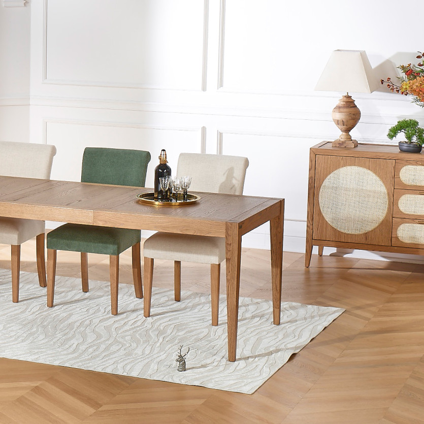 ALBA – Modern chairs in solid rubberwood and velvet, FSC® certified wood