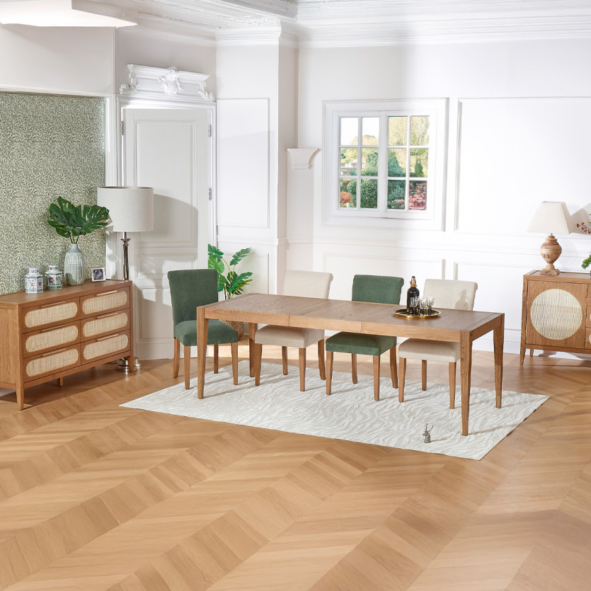 ALBA – Modern chairs in solid rubberwood and velvet, FSC® certified wood