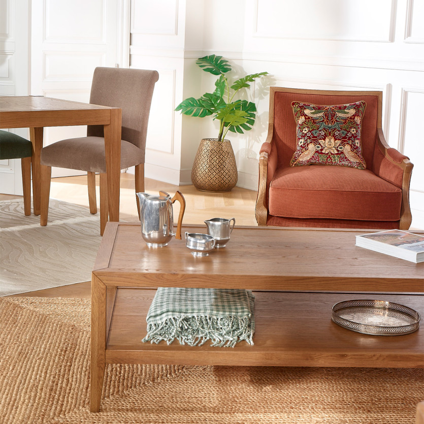 MONTANA Armchair - Contemporary style in oak and corduroy fabric
