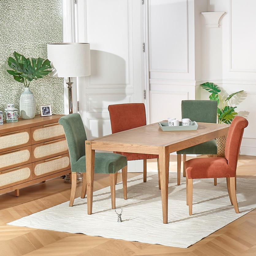 ALBA – Modern chairs in solid rubberwood and velvet, FSC® certified wood