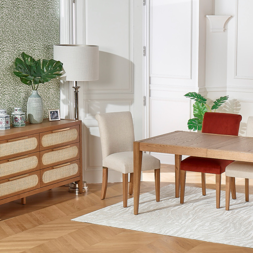 HELENA -  Lot de 2 Chaises contemporaines de salle à manger, pieds en bois massif, bois certifié FSC®