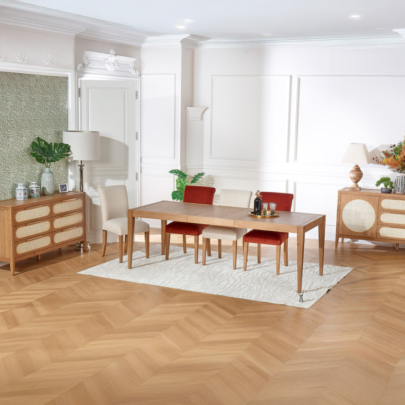 HELENA -  Lot de 2 Chaises contemporaines de salle à manger, pieds en bois massif, bois certifié FSC®