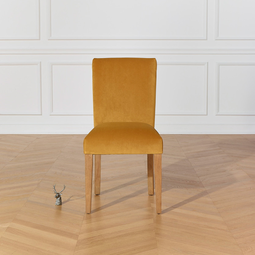 HELENA - Lot de 2 Chaises contemporaines de salle à manger, pieds en bois massif, bois certifié FSC®