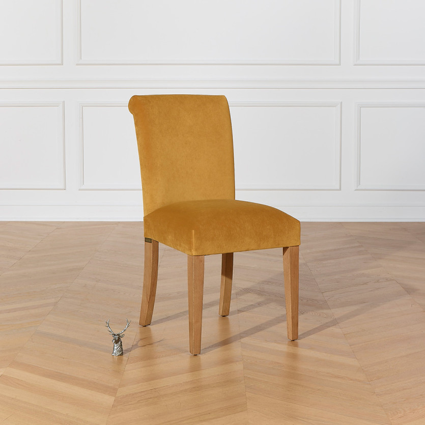HELENA - Lot de 2 Chaises contemporaines de salle à manger, pieds en bois massif, bois certifié FSC®