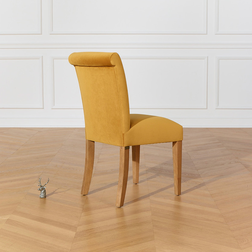 HELENA - Lot de 2 Chaises contemporaines de salle à manger, pieds en bois massif, bois certifié FSC®