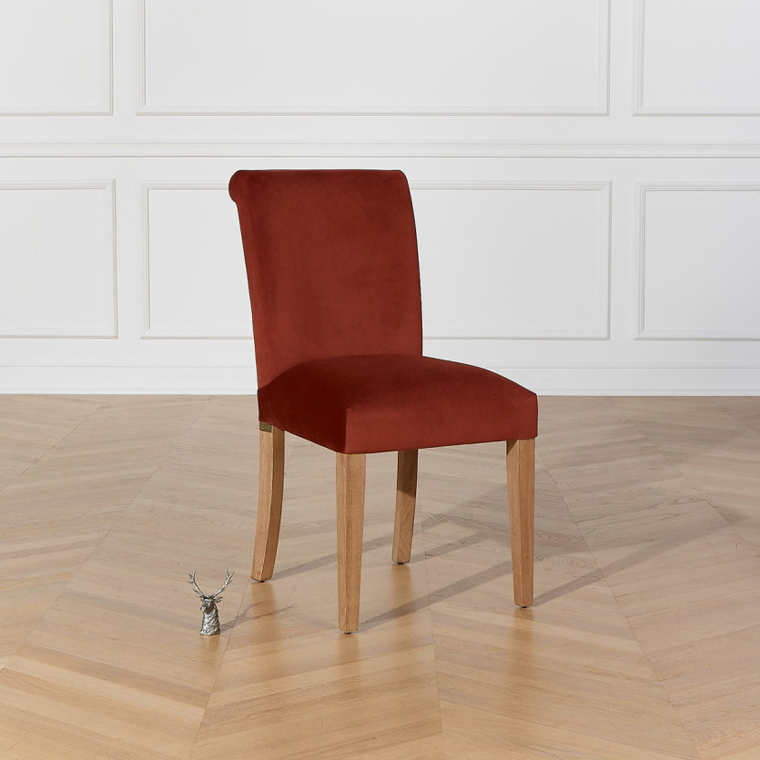 HELENA -  Lot de 2 Chaises contemporaines de salle à manger, pieds en bois massif, bois certifié FSC®