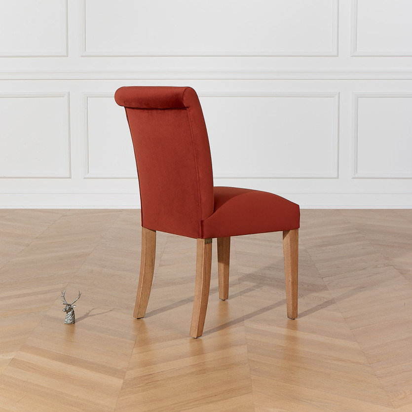 HELENA -  Lot de 2 Chaises contemporaines de salle à manger, pieds en bois massif, bois certifié FSC®