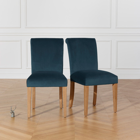 HELENA -  Lot de 2 Chaises contemporaines de salle à manger, pieds en bois massif, bois certifié FSC®