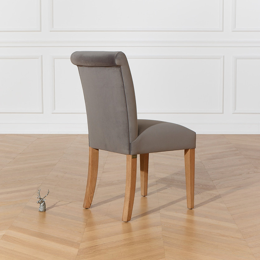 HELENA - Lot de 2 Chaises contemporaines de salle à manger, pieds en bois massif, bois certifié FSC®