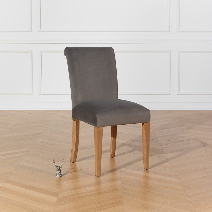 HELENA - Lot de 2 Chaises contemporaines de salle à manger, pieds en bois massif, bois certifié FSC®
