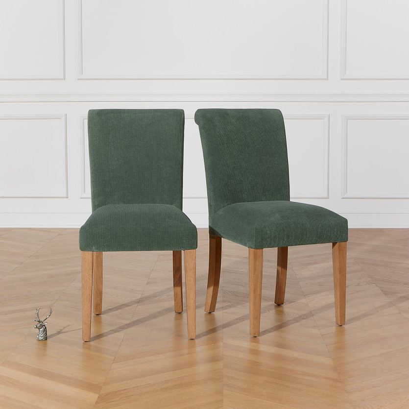 ALBA – Modern chairs in solid rubberwood and velvet, FSC® certified wood