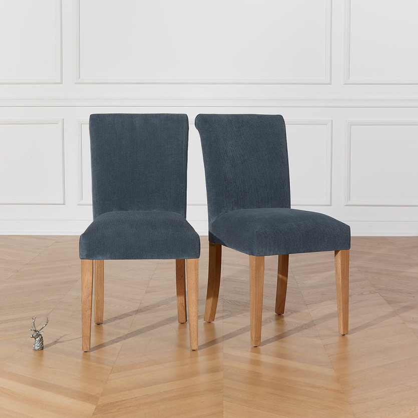 ALBA – Sedie moderne in legno massello di hevea e velluto, legno certificato FSC®