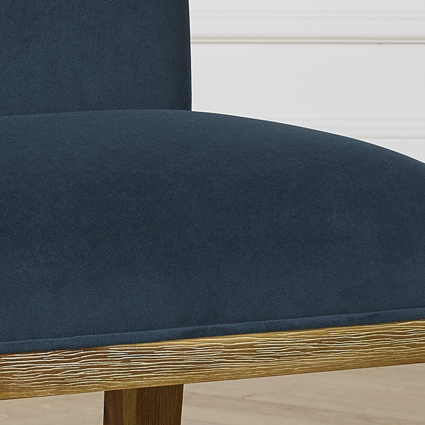 Clark - Sillas contemporáneas de madera maciza y tejido de terciopelo de poliéster, lote de 2