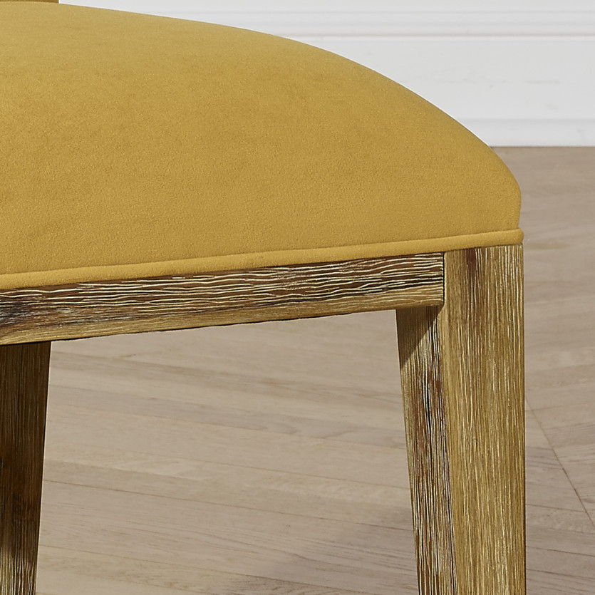 CLARK - Lot de 2 chaises contemporaines en bois massif et tissu velours polyester