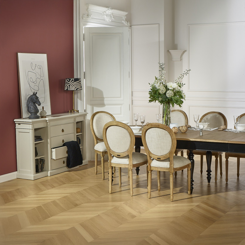 JADE – Ausziehbarer Tisch im Shabby-Chic-Stil, Eichenplatte, 16 Personen