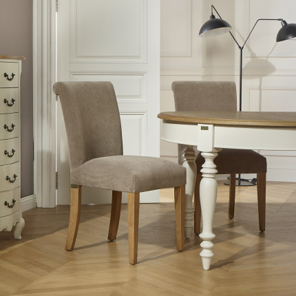 JADE – Extendable table in shabby chic style, oak top, seats 16 guests