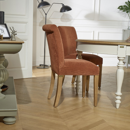 ALBA – Sedie moderne in legno massello di hevea e velluto, legno certificato FSC®