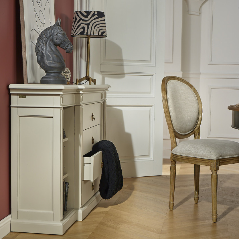 Console per ingresso VINCENT – Stile classico, 4 cassetti, 6 nicchie