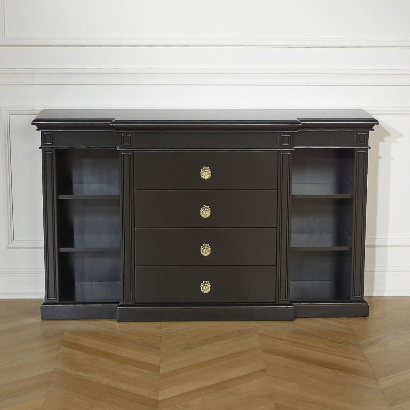 Console VINCENT – Style classique, 4 tiroirs, 6 niches