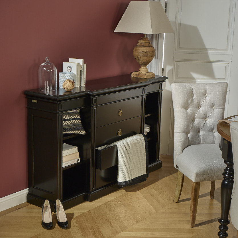 Console VINCENT – Style classique, 4 tiroirs, 6 niches