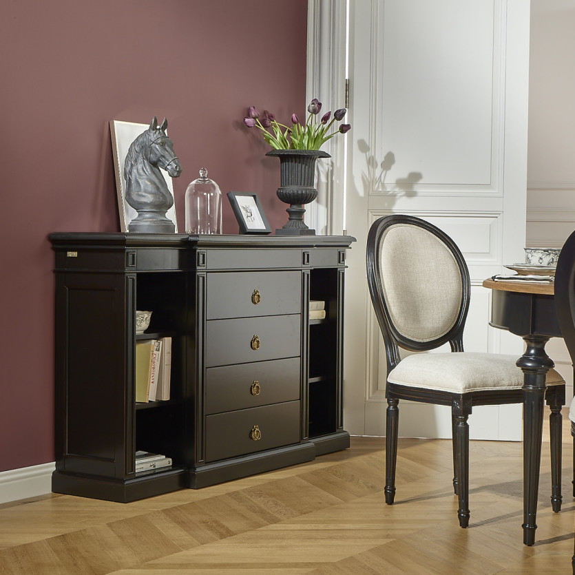 Console per ingresso VINCENT – Stile classico, 4 cassetti, 6 nicchie