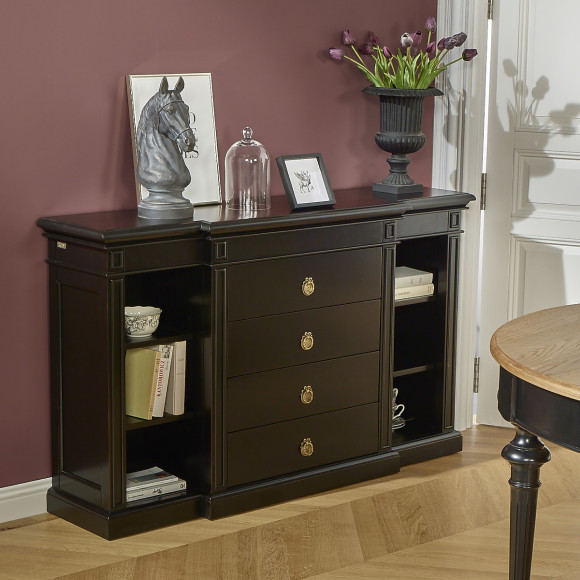 VINCENT – Console pour entrée  style classique, 4 tiroirs, 6 niches