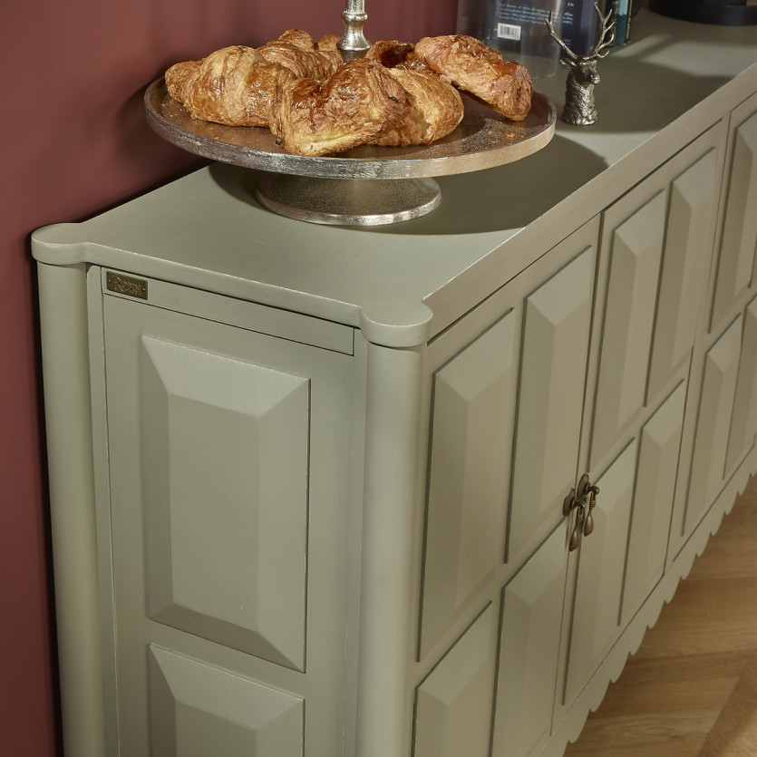 LUDO – Buffet de salle à manger style classique en bois, 4 portes, bois certifié FSC®