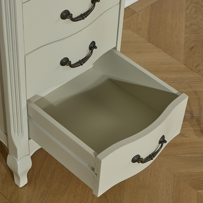 ORIANE – Colonna di stoccaggio stile romantico, piano in rovere, 6 cassetti, legno certificato FSC®