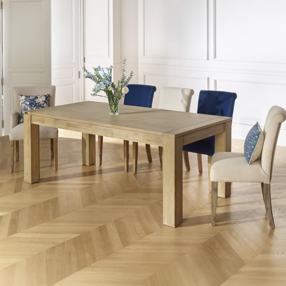 Mesa de comedor extensible ENZO - Estilo contemporáneo, extensión tipo mariposa, 8/10 comensales