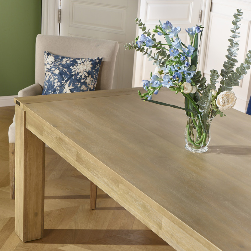 Table à manger extensible ENZO - Style contemporain, allonge papillon, 8/10 couverts