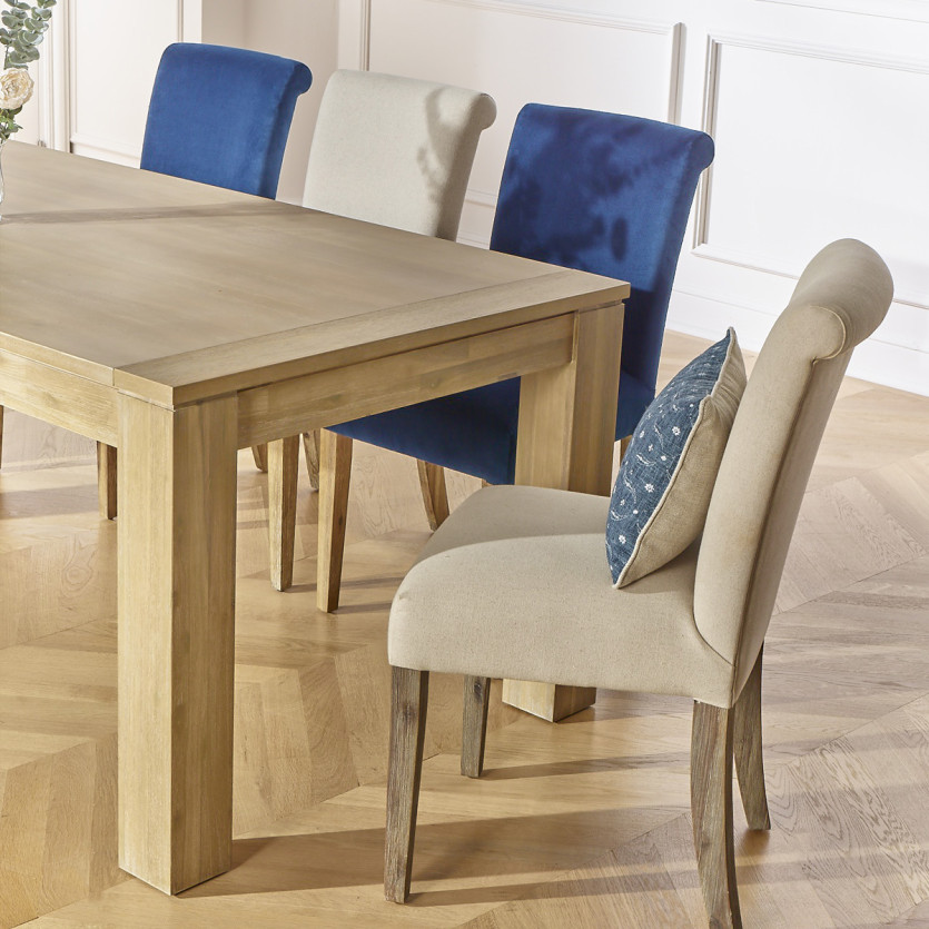 Mesa de comedor extensible ENZO - Estilo contemporáneo, extensión tipo mariposa, 8/10 comensales