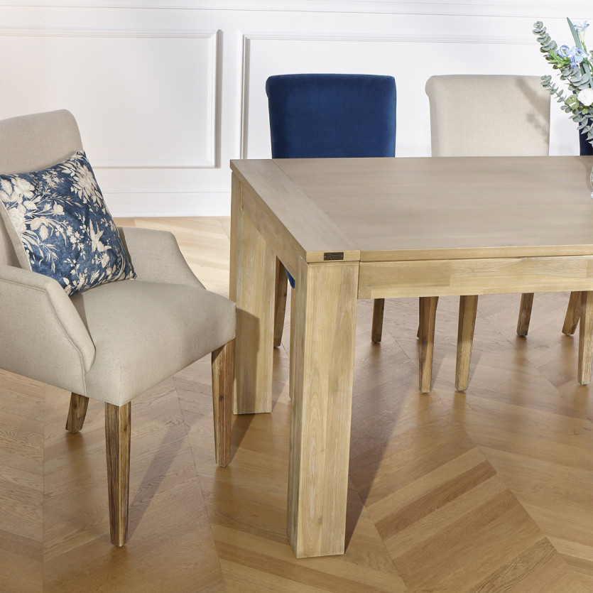 Table à manger extensible ENZO - Style contemporain, allonge papillon, 8/10 couverts