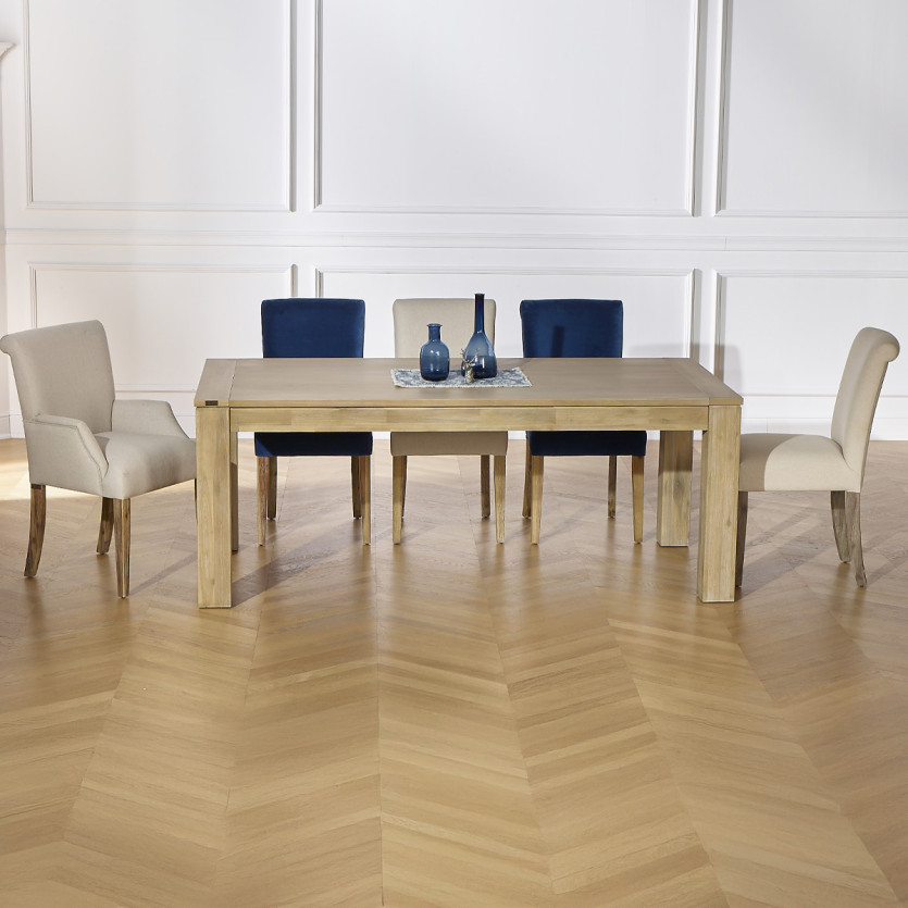Table à manger extensible ENZO - Style contemporain, allonge papillon, 8/10 couverts